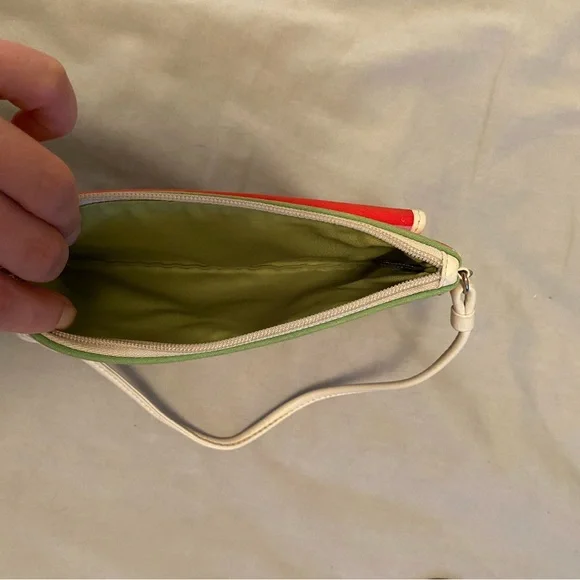 Rainbow stripes Coach wristlet. - Picture 3 of 3